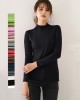 10 Colors Simple Solid Color Long Sleeves High-Neck T-Shirt Top