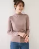 10 Colors Simple Solid Color Long Sleeves High-Neck T-Shirt Top