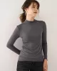 10 Colors Simple Solid Color Long Sleeves High-Neck T-Shirt Top