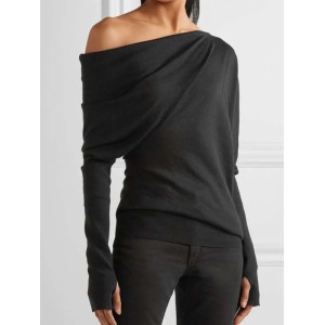 Urban Asymmetric One-Shoulder Long Sleeves T-Shirt Top