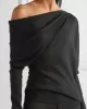 Urban Asymmetric One-Shoulder Long Sleeves T-Shirt Top