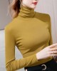 Simple 9 Colors High-Neck Long Sleeves T-Shirt Top