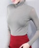 13 Colors High-Neck  Solid Color Long Sleeves T-Shirt Top