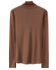 13 Colors High-Neck  Solid Color Long Sleeves T-Shirt Top