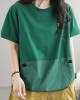 Split-Joint Loose Short Sleeves Round-Neck T-Shirts Tops