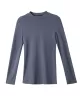 Casual Long Sleeves Skinny Solid Color Stand Collar T-Shirts