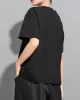 Asymmetric Split-Joint Zipper Loose Short Sleeves Round-neck T-Shirts Tops