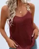 Sequined Split-Joint Loose Sleeveless Spaghetti-Neck Vest Top