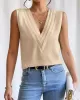 Layered Solid Color Loose Sleeveless V-Neck Vest Top