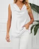 Solid Color Split-Joint Loose Sleeveless V-neck Vest Top