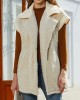 Split-Joint Velvet Loose Sleeveless Lapel Vest Top