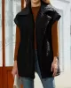 Split-Joint Velvet Loose Sleeveless Lapel Vest Top