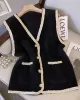 Buttoned Loose Sleeveless V-Neck Vest Outerwear