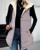 Loose Sleeveless Pockets Quilted Reversible Zipper Hooded Padded Vest Vest Outerwear