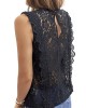 Original Lace Embroidered Solid Color Falbala Vest Top