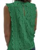 Original Lace Embroidered Solid Color Falbala Vest Top