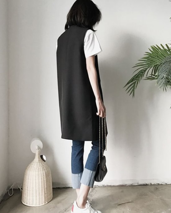 Casual Loose Long Split-Joint Sleeveless Vest