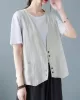 Simple Loose V-Neck Solid Color Vest