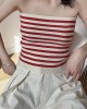 Simple Casual Striped Strapless Top