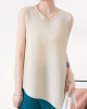 Simple Loose Sleeveless Pleated Asymmetric Solid Color Round-Neck Vest Top