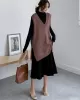 Trendy Sleeveless Split-Side Solid Color V-Neck Knitted Vest