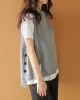 Simple Sleeveless Loose Buttoned Solid Color Round-Neck Sweater Vest Outerwear