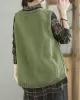 Casual Loose Sleeveless Buttoned Hollow Solid Color V-Neck Vest Outerwear