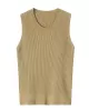 Casual Skinny Sleeveless Solid Color Round-Neck Vest Top