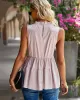 Casual Sleeveless Falbala Round-Neck Vest Top