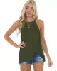 Simple Sleeveless Solid Color Halter-Neck Vest Top