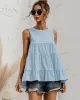 Casual Loose Sleeveless Split-Joint Solid Color Round-Neck Vest Top