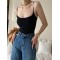 Adjustable Solid Color Skinny Spaghetti-Neck Vest Top