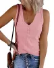 Pleated Solid Color Skinny Sleeveless V-Neck Vest Top