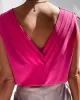 Solid Color V-back Loose Sleeveless V-neck Vest Top