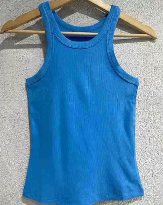 Solid Color Skinny Sleeveless Round-Neck Vest Top