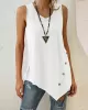 Solid Color Irregularity Loose V-Neck Vest Top