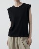 See-Through Solid Color Loose Sleeveless Round-Neck Vest Top