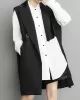 Asymmetric Pockets Tied Sleeveless Notched Collar Vest Outerwear