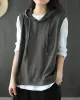 Artistic Retro Solid Hooded Vest