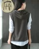 Artistic Retro Solid Hooded Vest