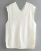 4 Colors V-Neck Simple Split-Side Sleeveless Knitted Vest