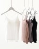 Simple Solid Color High-Low Backless Spaghetti-Neck Shirts