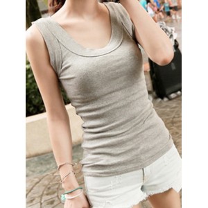 5 Colors Simple Solid Color Sleeveless Vest Top