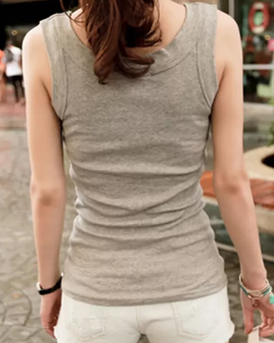 5 Colors Simple Solid Color Sleeveless Vest Top