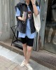 Simple Split-Joint Solid Color Denim Vest Outerwear