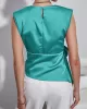 Loose Sleeveless Asymmetric Knot Solid Color Round-Neck Vest Top